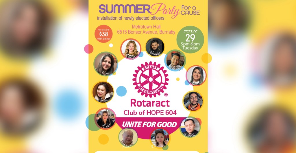 Rotaract Club of HOPE 604, Welcome 2025-2026 Officers: A New Year to “UNITE for&nbsp;GOOD”