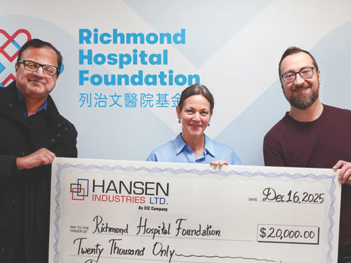 Hansen Industries Ltd. Furthers Commitment to Richmond Health Care with POWER UP Campaign Donation 