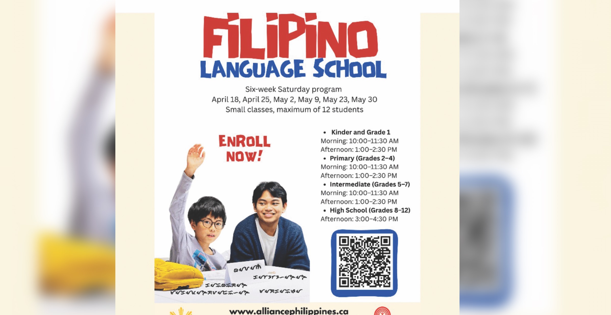 Filipino Class Introduction Filipino Language School: (Spring Term 2026) – ReyFort Media